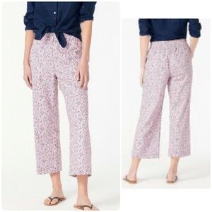 JCrew X Liberty Phoebe Floral Cotton Button Front Pull On Cropped Pants Size 2